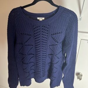 Old Navy Blue Crew Neck Sweater with Intricate Knit